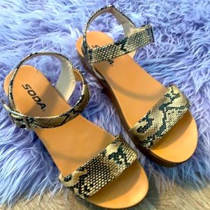 Soda snake print sandals